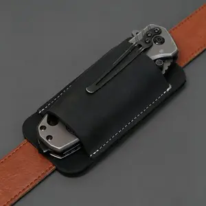 Cowhide Knife Case, Retro Genuine Leather Folding Knife Case,Lightweight Foldable Knife Sheath, Knife Holder for Belt, Multifunctional Outdoor Sports Accessories, Portable Tool Accessories, Survival Equipment Set