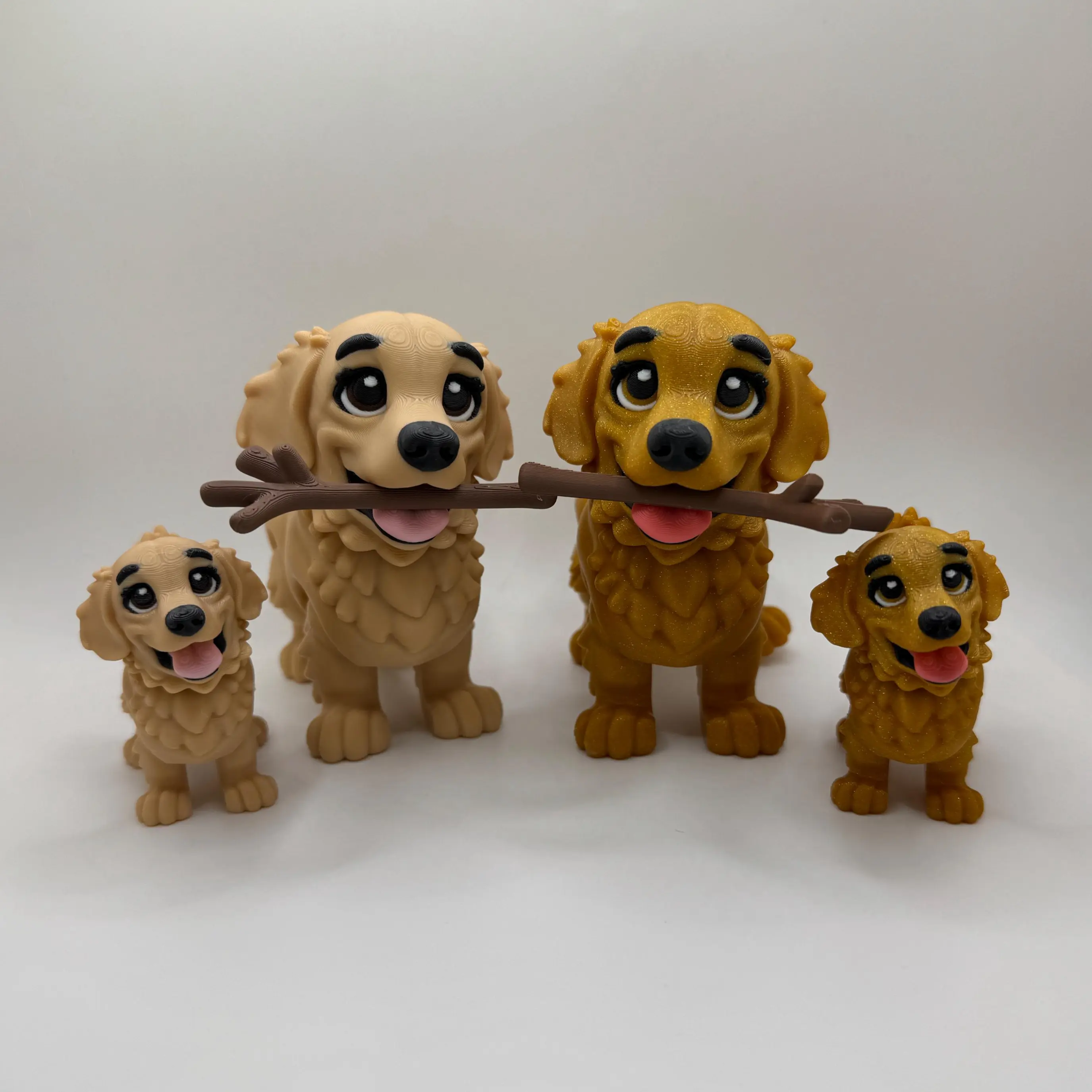 3D Printed Golden Retriever Puppy – Cute Dog Figurine | Dog Lover Gift | Handmade Desk Companion | Available in 2 Sizes & 2 Colors