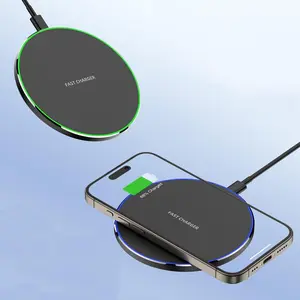 15W Fast Wireless Charger, Ultra Slim Qi Charging Pad with LED Indicator, Compatible with iPhone 15/14/13 Samsung Galaxy, Charge Through Case for All Qi-Enabled Phones