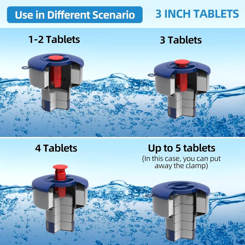 Premium Quality Floating Chlorine Dispenser - Larger Capacity Pool Floater Compatible with Bromine & Chlorine