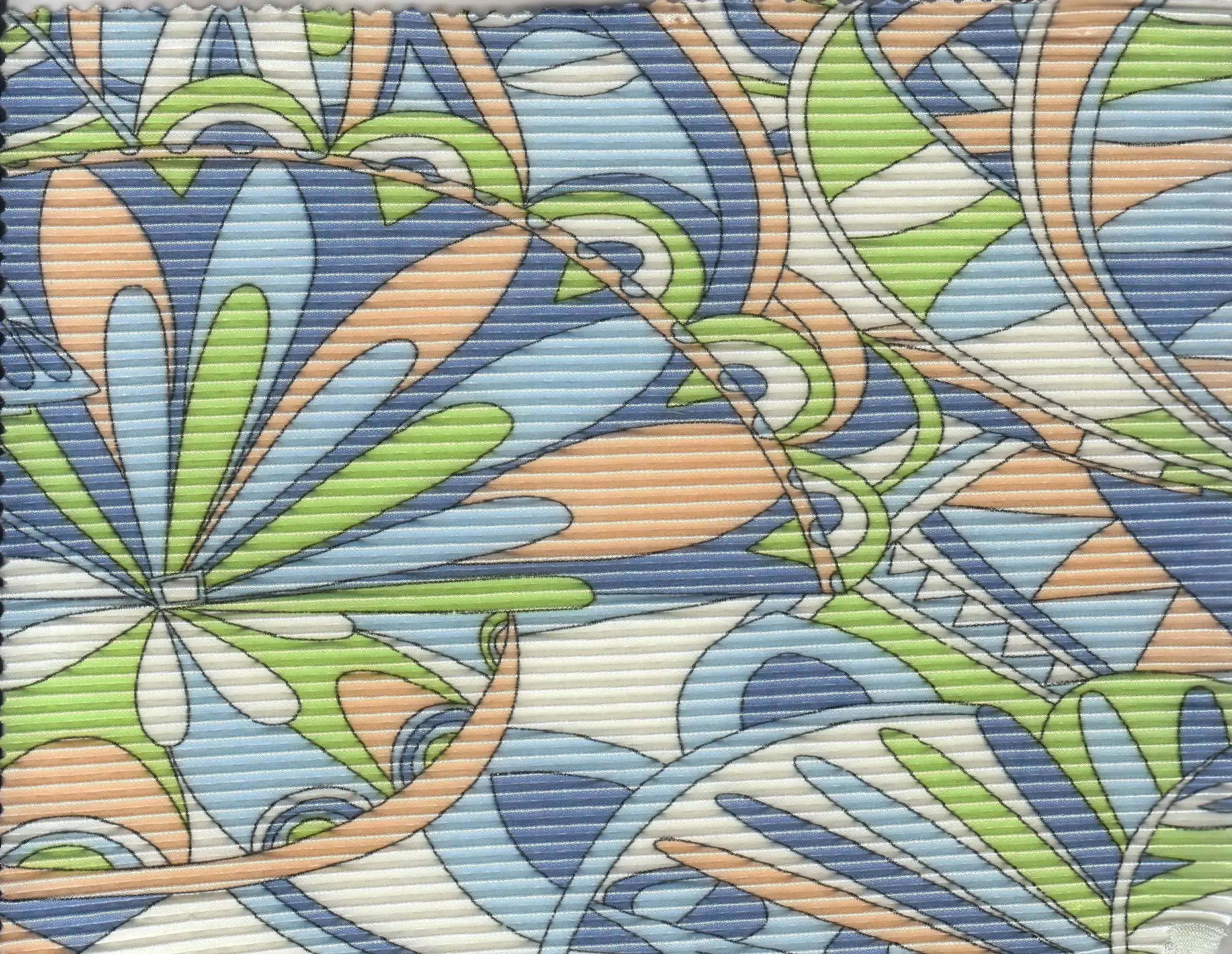 Pleated Geometric Bodre Interlock Knit 100% Polyester Fabric 58/59" Wide Apparel Fabric