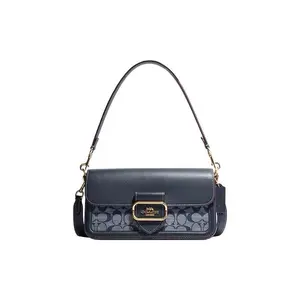 COACH Morgan 27 Classic Monogram Snap-Clasp Chambray Handbag for Women – Denim Blue