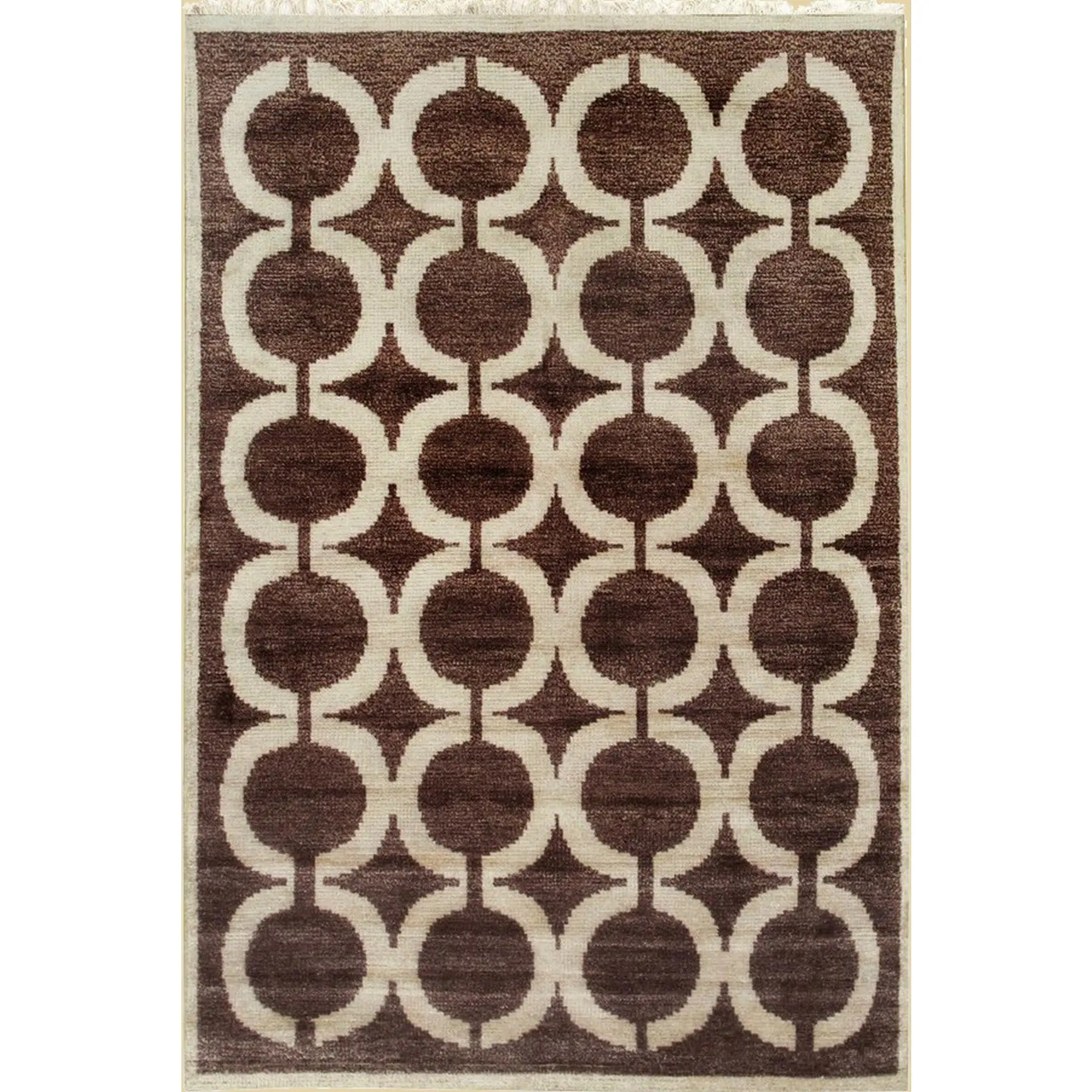 Opulent Kira Brown Hand Knotted Wool & Bamboo Silk Rug