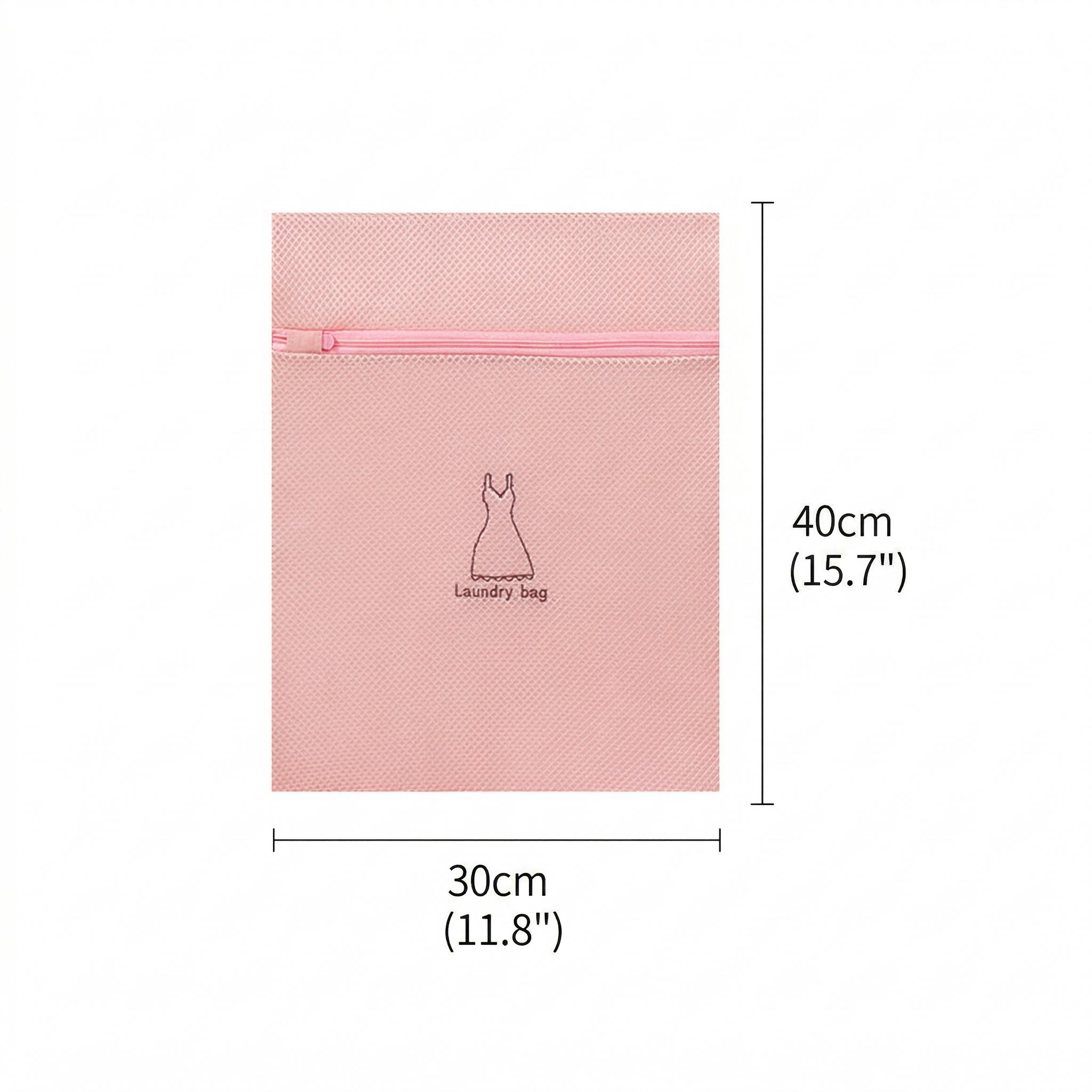 Premium Mesh Laundry Bags for Delicates, Wash Bag with Cute Embroidery & Zipper for Washing Machine, Lingerie, Bra, Underwear, Baby Clothes and Travel Organizer (15.7" x 11.8")
