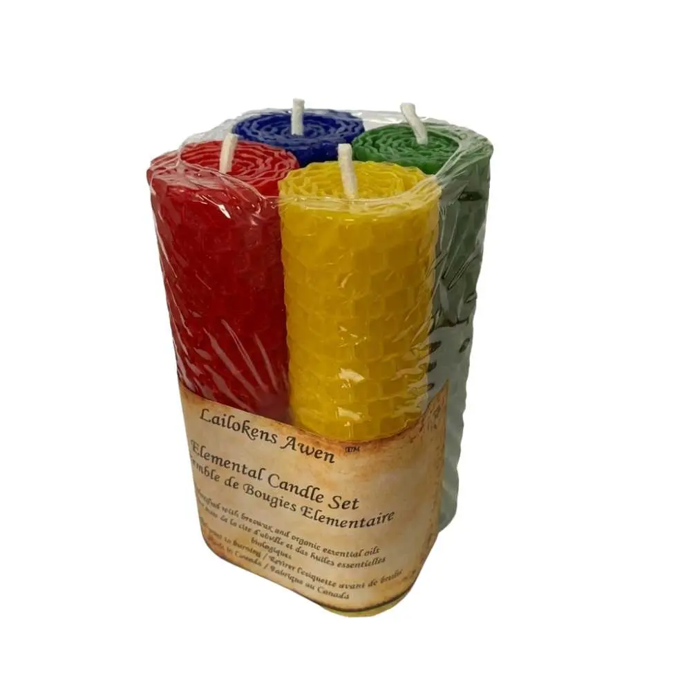Elemental Candle Set — Lailokens Awen Beeswax 4 Candles