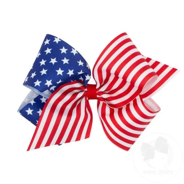 King Patriotic Star Stripe Bow