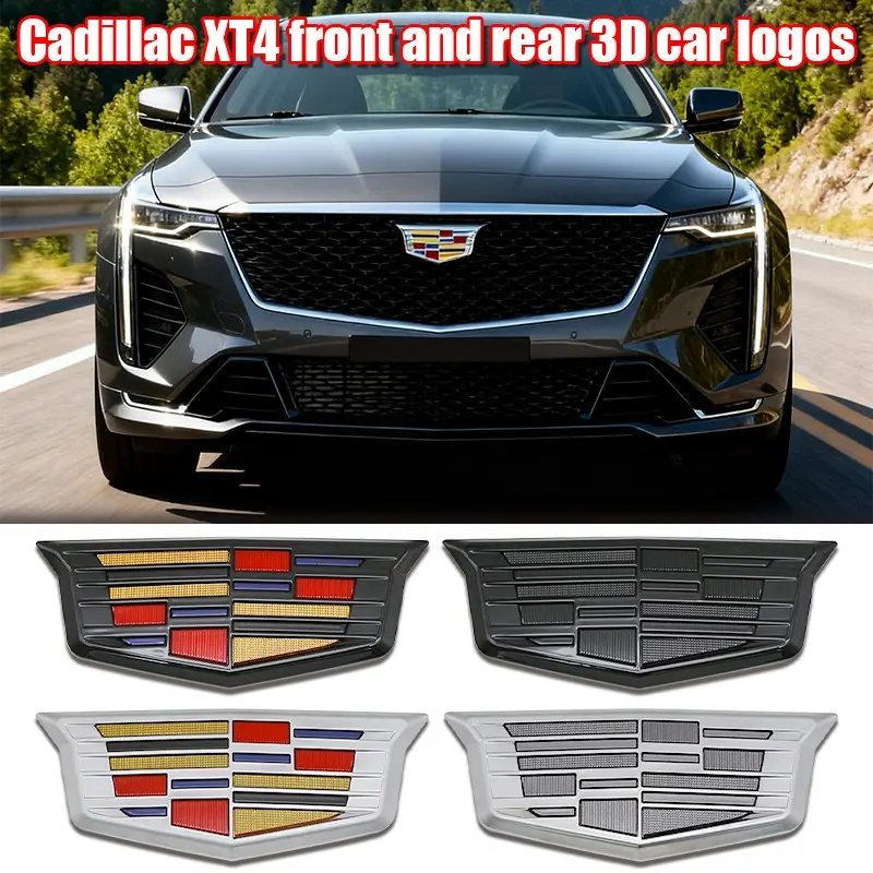 Cadillac Car Front & Rear Emblem Decoration, Scratch-Resistant Durable Hood Badge Replacement, Fits Xt4 Models, Exterior Modification Accessories, Car Decorations