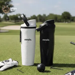 Owala Fairways For Days FreeSip Sway 30oz Bottle | Golf White Color Drop | 24H Cold Leakproof Stainless Steel Water Bottle