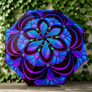 1PC Creative Fashion Folding Umbrella with Floating Flower Pattern Design, Suitable as a Birthday Gift, Valentine's Day Gift, for Various Holidays, Travel, and Gifting