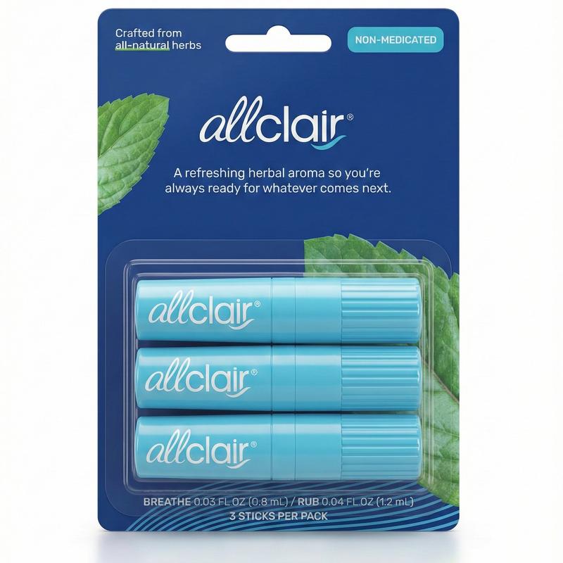 Allclair Herbal Inhaler - All-Natural Remedy for Motion Sickness, Morning Sickness, Stress, and Overstimulation - Works Fast, Drug-Free, Non-Drowsy, Portable Travel Essential