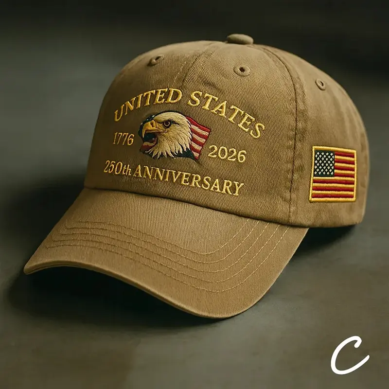 Men’s UV Prevention Soft-Top Nylon Baseball Cap - U.S. 1776-2026 250th Anniversary Printed American Eagle Design, All-Seasons, Casual Sports July 4 Street-Style Wear, Great Gift for Friends (Pattern: Printed Not Embroidered), Sun Protection