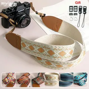 Camera Strap Neck Strap Wider Shoulder Strap Vintage Ethnic Style Wrist Strap Anti-skid for Sony zve10 a6400 Fujifilm xm5 Canon
