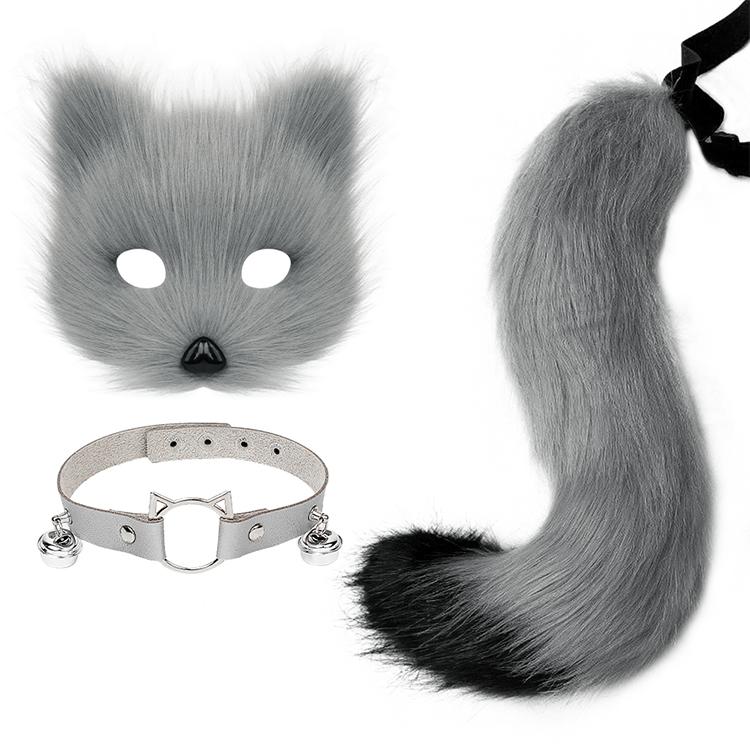 Fox Cosplay Set - Mask, Tail and Collar | Cute anime style costume for parties or Halloween