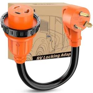 Nilight RV Locking Adapter Cord 30 Amp to 30 Amp Pure Copper Heavy Duty 10 Gauge Wire ETL Listed TT-30P to L5-30R 30M/30F Weatherproof Cord for RV Camper Caravan Van Trailer extension