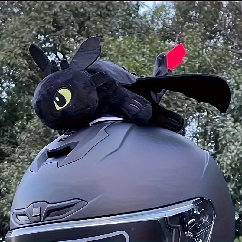Toothless Night Fury Dragon Plush Car Decoration-Pterosaur Statue, Suitable for Roof and Motorcycle Helmet, Soft Pp Cotton, White/Black new car accessories pink interior car accessories fun car accessories Vehicle