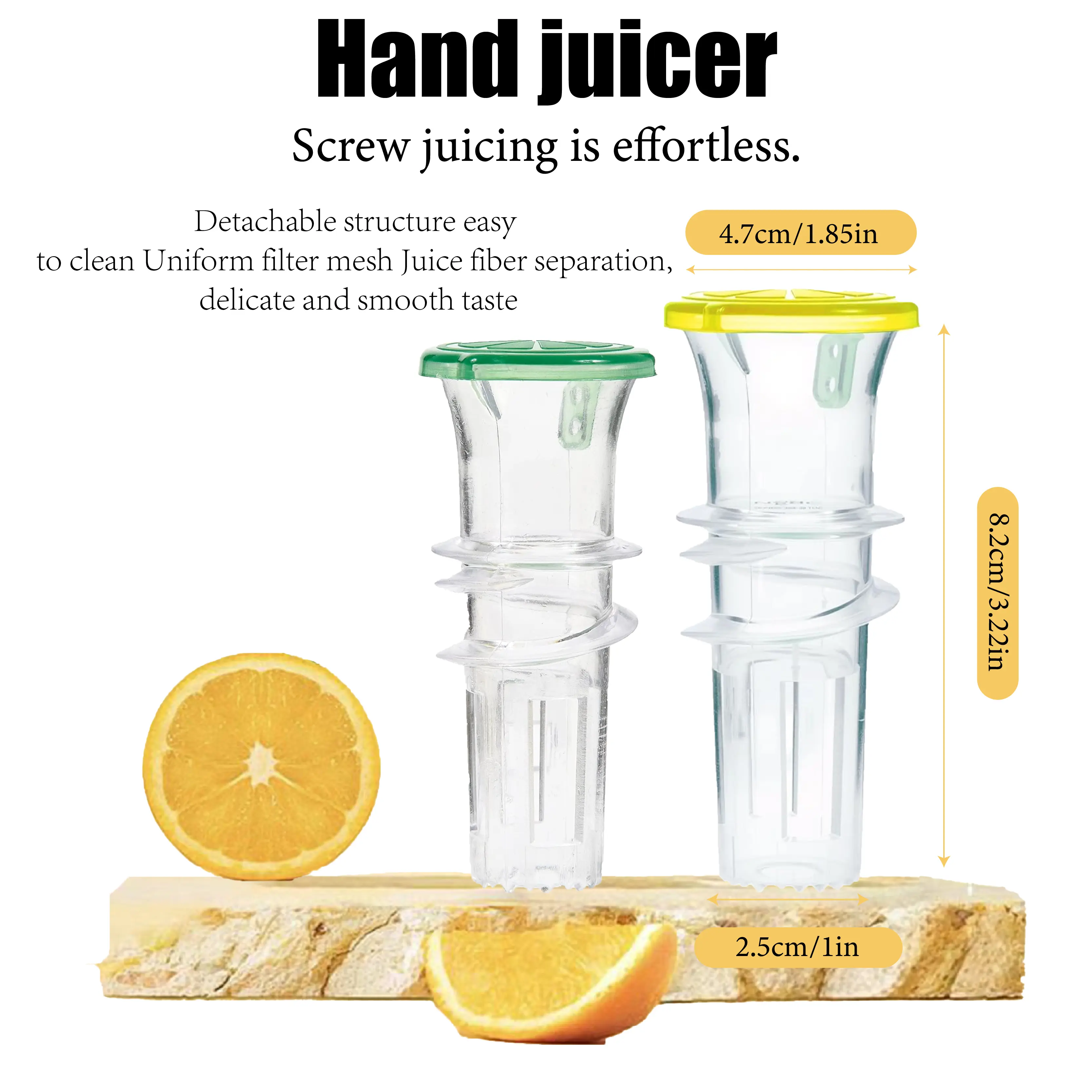 [Buy 1 Get 1 Free] - Lemon Squeezer Portable Lemon Juicer BPA-Free Plastic Lime Juicer Compact Juice Extractor Handheld Citrus Press with Lid – 2025 New Screw Top Manual Citrus Tap Squeeze Lime for Cocktails & Drinks (2025 New Screw Top Design)