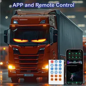 Car LED Sign Windshield Devil's Eyes Light Bluetooth APP Control Dynamic Display DIY Holiday Celebration programmable Driving prompts LED Advertising Flexible Screen