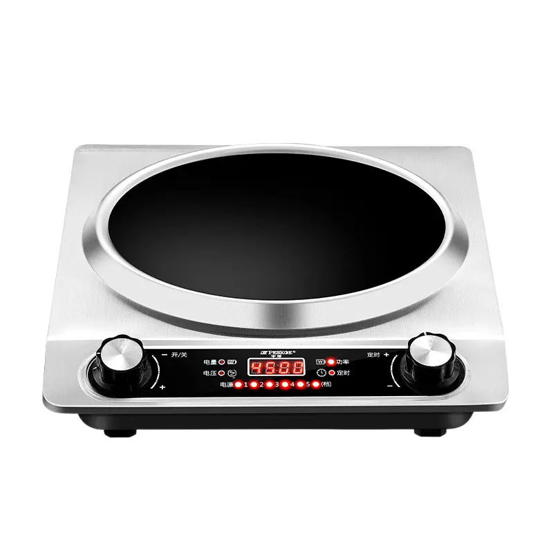 4500W Stable Firepower Concave Electronic Induction Cooktop - Durable Multifunction Kitchen Appliance with Full Wok Set, Ideal for Stir-Fry, Hot Pot for Home Use