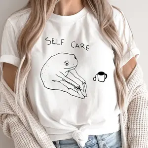 Funny Frog Self Care T-Shirt, Funny Frog Self Care Retro T-Shirt,Birthday Gift For Her, Cottagecore Frog T-Shirt, Positive Vibe Tees