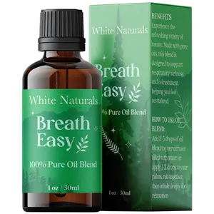 Breathe Easy Essential Oil Blend, Refreshing Aromatherapy Oil for Clear Breathing & Comfort, 100% Pure Natural Oils for Freshness, 1oz
