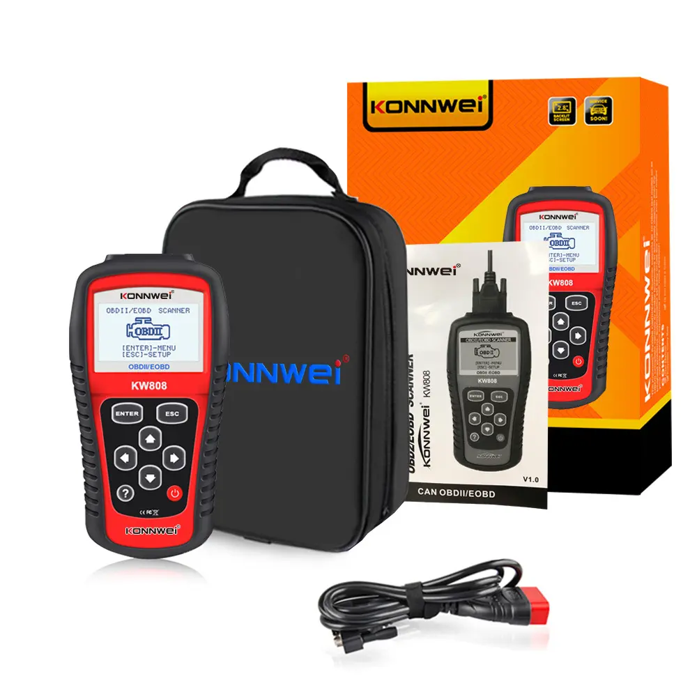 OBD2/EOBD Diagnostic Scanner with ELM327-AL519 Chip, Portable Ergonomic Robust Tool, Code Reading, Reads & Clears Codes, Large Color Display, Active Tests, Supports Bi-Directional Controls, Extensive Vehicle Coverage, Comprehensive System Diagnostics, Obd