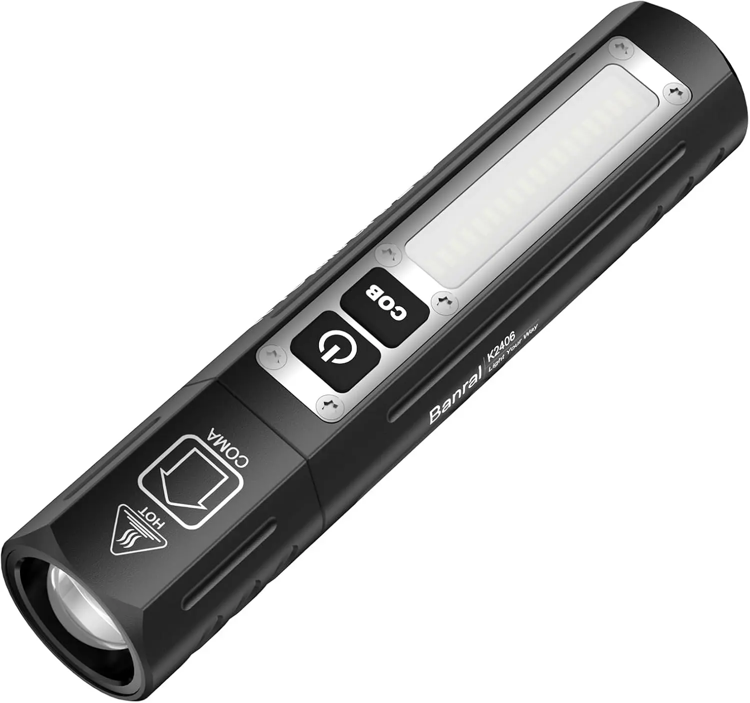 Chunting Rechargeable Magnetic High-Lumen Small Tactical LED Flashlight - USB-C, 8 Modes, Dual Button, Waterproof Pocket Light, Portable Lighting for Emergency, Car Use, Wifi