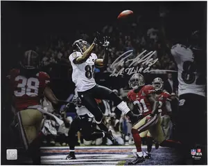 Anquan Boldin Baltimore Ravens Autographed 16" x 20" Super Bowl XLVII Touchdown Catch Spotlight Photograph with "SB XLVII Champs" Inscription - Fanatics Authentic Certified