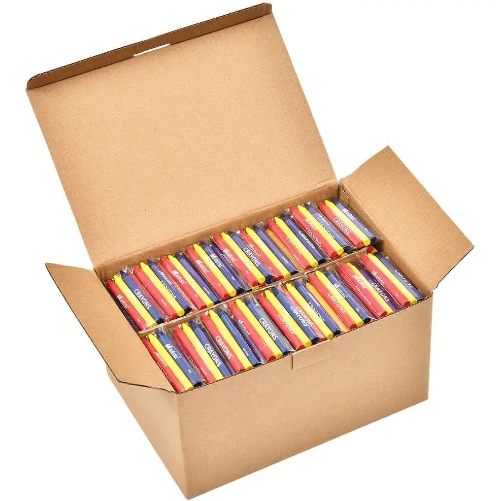 Regular Non-Toxic Recyclable Crayons Bulk Classroom Pack - 3 Colors, 300 Packs, 900 Total Crayons in Storage Box for Children's Home Supplies & Outdoor Art Projects