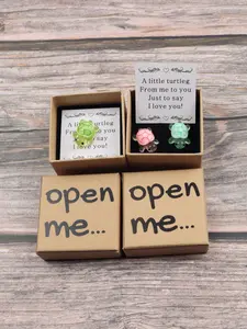 Open Surprise Gift Box, Mini Turtle Surprise Box, Resin Small Tortoise Card Party Fun Gift, Christmas Thanksgiving Holiday Present, Themed Gift Box