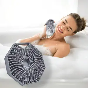 Set of 1: Silicone body scrubber, silicone bath brush, and soft exfoliating washcloth; suitable for sensitive skin and all skin types; hygienic and lathers quickly.