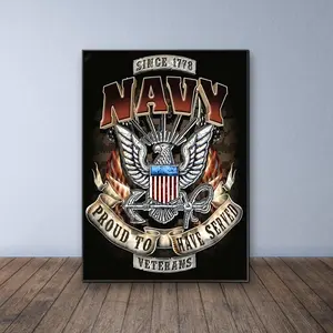 Navy Veteran Diamond Arts Colorful Painting Kit without Frame, DIY 5D Diamond Arts Colorful Painting Kit, Wall Art Decor for Home Living Room Bedroom, Diamond Painting Kits