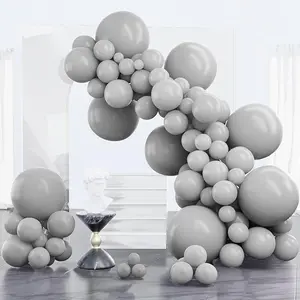 PartyWoo Gray Balloons 100 pcs Different Sizes of 18 12 10 5 Inch Matte Grey Latex Balloon Arch Kit Garland for Baby Shower Gender Reveal Graduation Elephant Birthday Party Decorations Gray-Y71