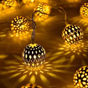 USB Moroccan Ball String Lights - 30/20 Leds with 8 Different Lighting Modes, Perfect for Gardens, Camping, Parties, Independence Day, Christmas, Weddings, High School Proms, Birthdays, And Yard Decorations for Halloween, And Diwali