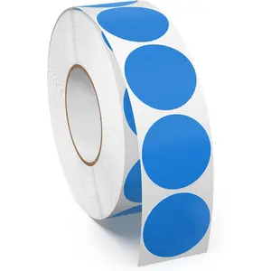 1 Inch Blue Dot Circle Stickers Roll 1000 count Self-Adhesive Vinyl Round Color Coding Labels Writable  for Jar Garage  Business Classroom Office