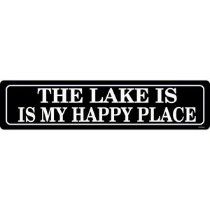 The Lake is My Happy Place Metal Tin Signs Man Cave Wall Decor Novelty Sign Plaque Metal Sign 16 X 4 Inches Outdoor & Indoor Use