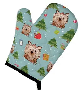 Christmas Yorkie Yorkishire Terrier Oven Mitt