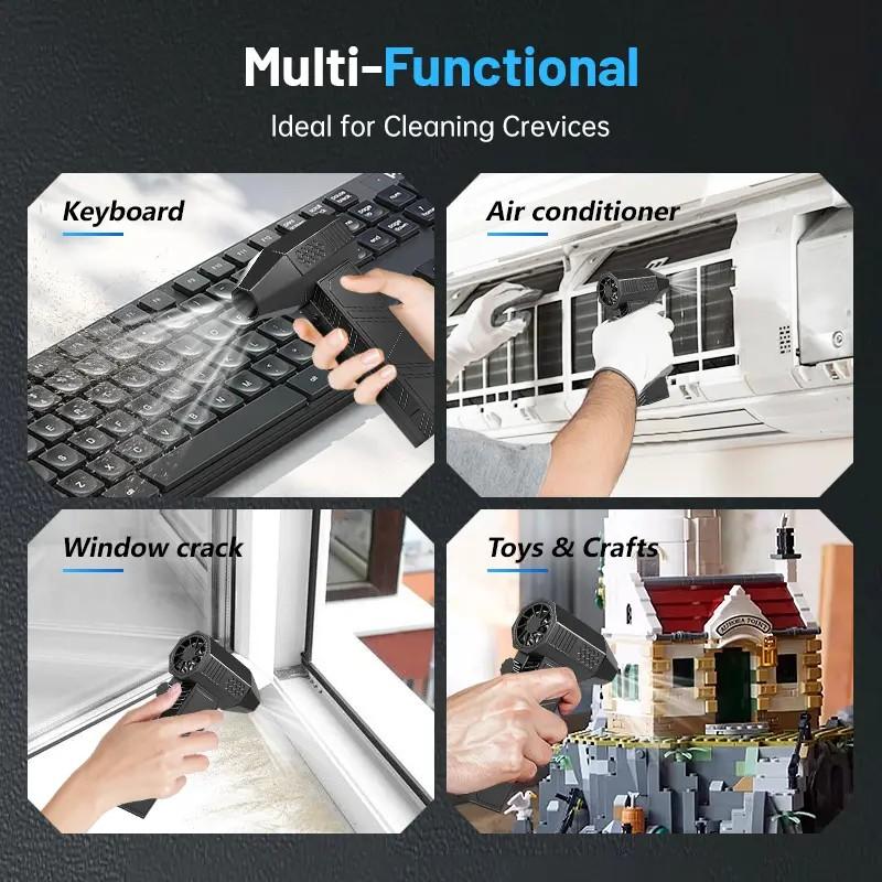 Powerful Turbo Fan, Mini Portable Jet Fan, Jet Fan 130,000 RPM High Speed Spinning, Type-C Rechargeable Clear Fan for Cars, Computers, Keyboards and Lenses Handheld Fan Bladeless Tower Fan Perfect gift, a summer essential