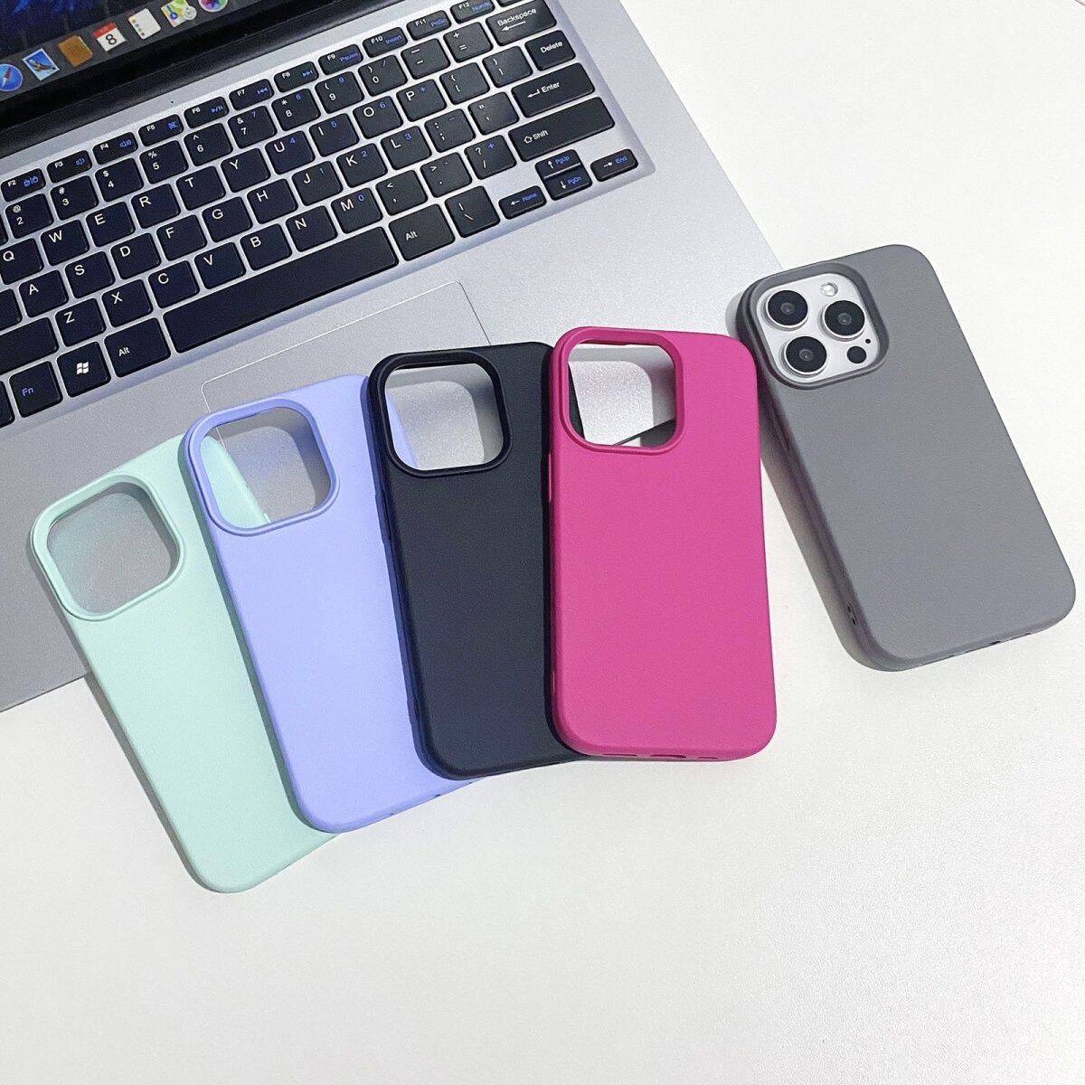 Soft Bumper Matte Phone Case, Faux Leather Texture Anti-Slip Cover, Raised Lip Shockproof Protection with Extra Large Camera Cutout, Universal for iPhone 11/12/13/14/15/16/17 Pro Max/Plus/Air