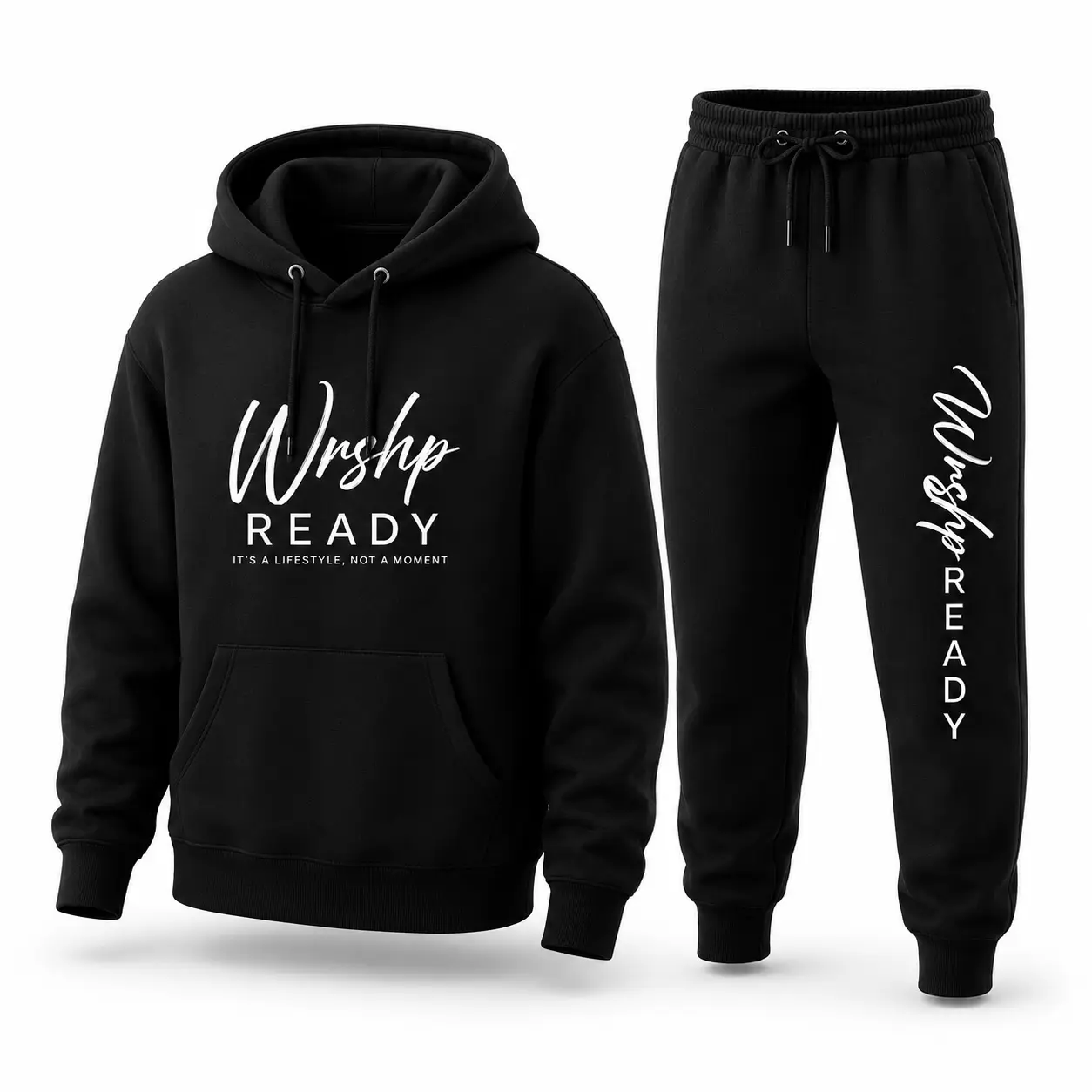 Unisex 2-Piece Premium Christian Faith Streetwear Hoodie & Jogger Set, Sports & Outdoor Clothing