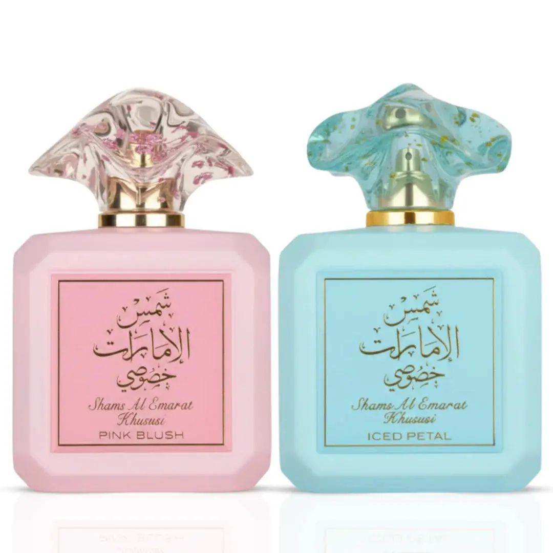 Shams Al Emarat Khususi Pink Blush & Iced Petal Eau de Parfum Spray 100ml (3.4 oz) by Ard Al Zaafaran – Sweet Vanilla Floral Women’s Perfume Bundle Shams Al Emarat Khususi Pink Blush & Iced Petal Eau de Parfum Spray 100ml (3.4 oz) by Ard Al Zaafaran – Sweet Vanilla Floral Women’s Perfume Bundle
