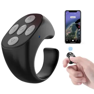 Page Turner Remote, Media Controller, Smart Ring Clicker ,TikTok Scroller, Rechargeable Metal Body,for Watching Videos, Remote Presentations, Photo Shooting, Students and Teachers Camera Black