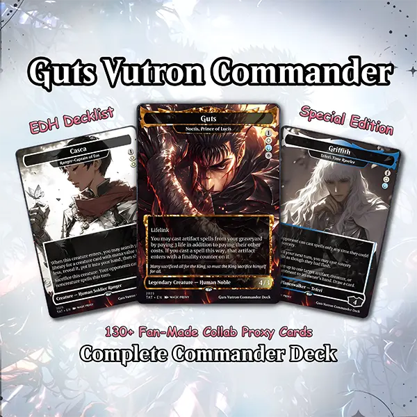 Guts Commander Deck Proxy | Berserk Inspired EDH Deck | Voltron Combat Strategy | 100 Cards