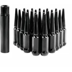 M14x1.5 Spike Lug Nuts 20pcs Black Lug Nuts Compatible with Camaro Corvette Impala