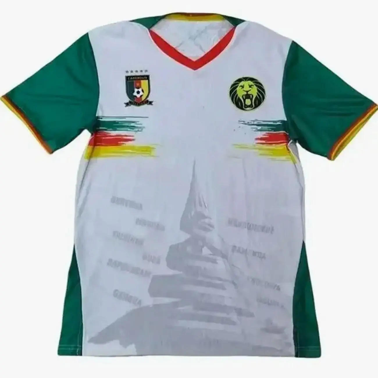 [FULL LOGO] - Cameroon 26 Away Soccer Jersey, Unisex Player Version, Lightweight Polyester Outdoor Sports Top, Moisture-Wicking & Breathable, Outdoor Sports Jersey, Polyester Jersey - Personalization upon request