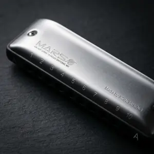 KONGSHENG Mars 10-Hole Plastic Harmonica with Case - Easy Play, Bright Tone, Ideal for Beginner Folk, Rock, Country Enthusiasts