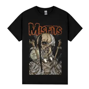 Misfits 'Pushead Vampire' Unisex Crewneck T-Shirt 100% Preshrunk Cotton Soft Breathable Midweight Fabric for All-Day Comfort Eco-Friendly Inks Safe for Skin