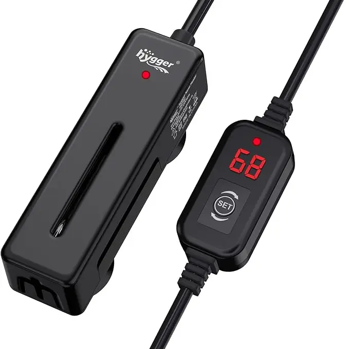hygger Mini Fish Tank Submersible Heater 20W/75W for 1 -15Gallons Desktop Betta Aquarium Heater with Digital Display Controller Adjustable Temperature
