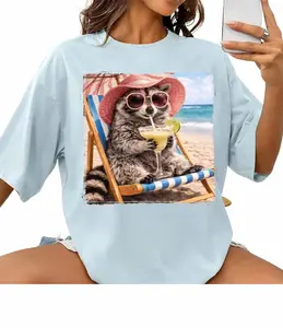 Racoon Summer Tee, Margarita Shirt, Silly Shirt, Racoon Shirt, Comfort Colors Shirt, Sunny Day Tee, Summer Tee, Oversized Graphic Tee, Womens Shirt, DTG Printed In the USA