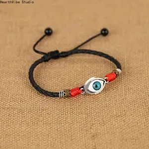 Stylish Men's Evil Eye Anklet — Featuring a Bold Red Cord Design with an Acrylic Pendant; A Trendy New Retro Style Full of Personality.