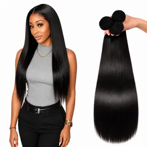 18 20 22 24Human Hair Bundles Natural Color, Soft Silky Weave Hair Extensions for Sew In